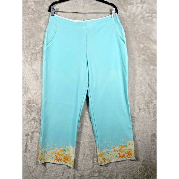 Nike Golf Dri-Fit Women's Floral Accent Cropped Pants Size 10 - Picture 1 of 16